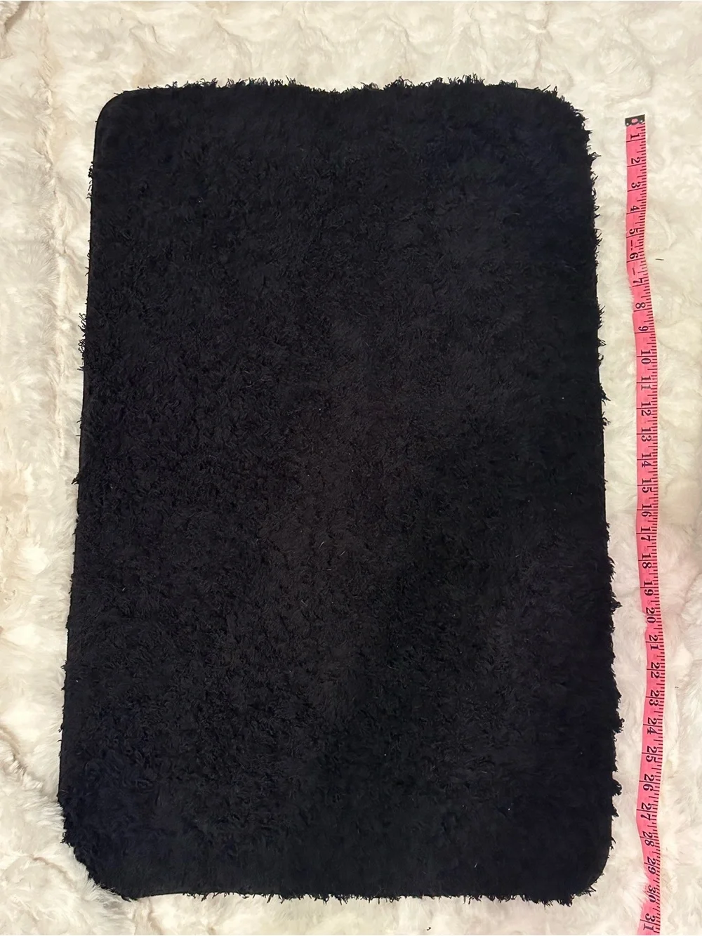 NWOT Black Fuzzy Bathroom Goth Alt Rug- Home Decor